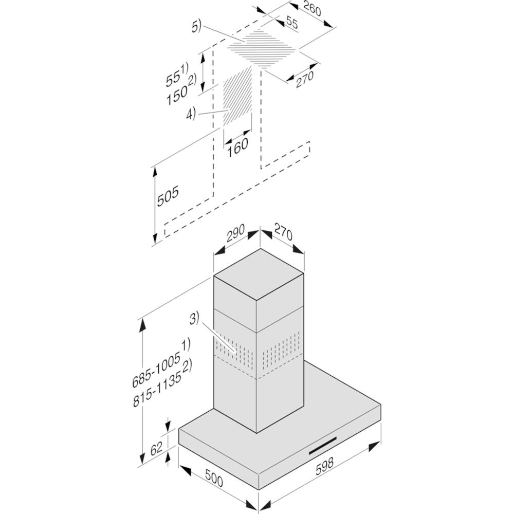 MIELE PUR 68 W Wand-Dunstabzugshaube 