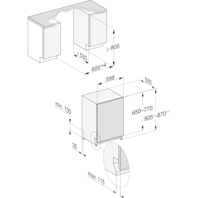 MIELE Miele Vollintegrierter Geschirrspüler G 7250 SCVi 8  