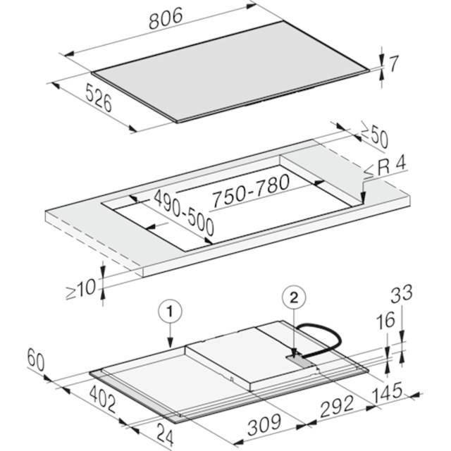 MIELE KM 7373 FR Herdunabhängiges Induktionskochfeld Edelstahl 
