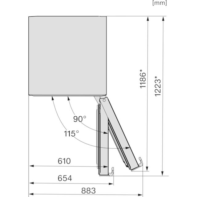 MIELE KFN 4795 AD Stand-Kühl-Gefrierkombination Blacksteeltür 